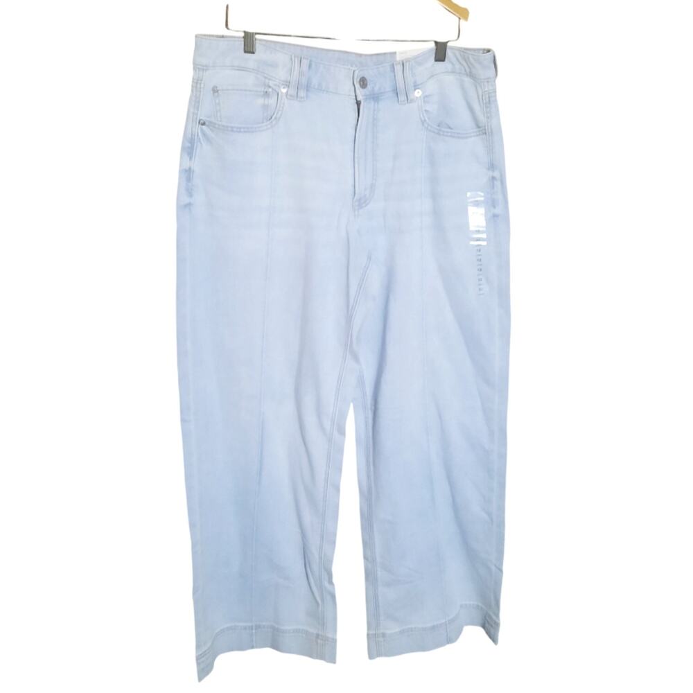 American Eagle Womens Dreamy Drape Light Wash Baggy Wide Leg Jeans Size 12L NWT